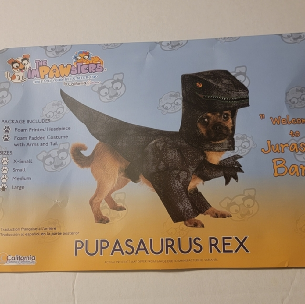 Pupasaurus Rex Costume Sz Large